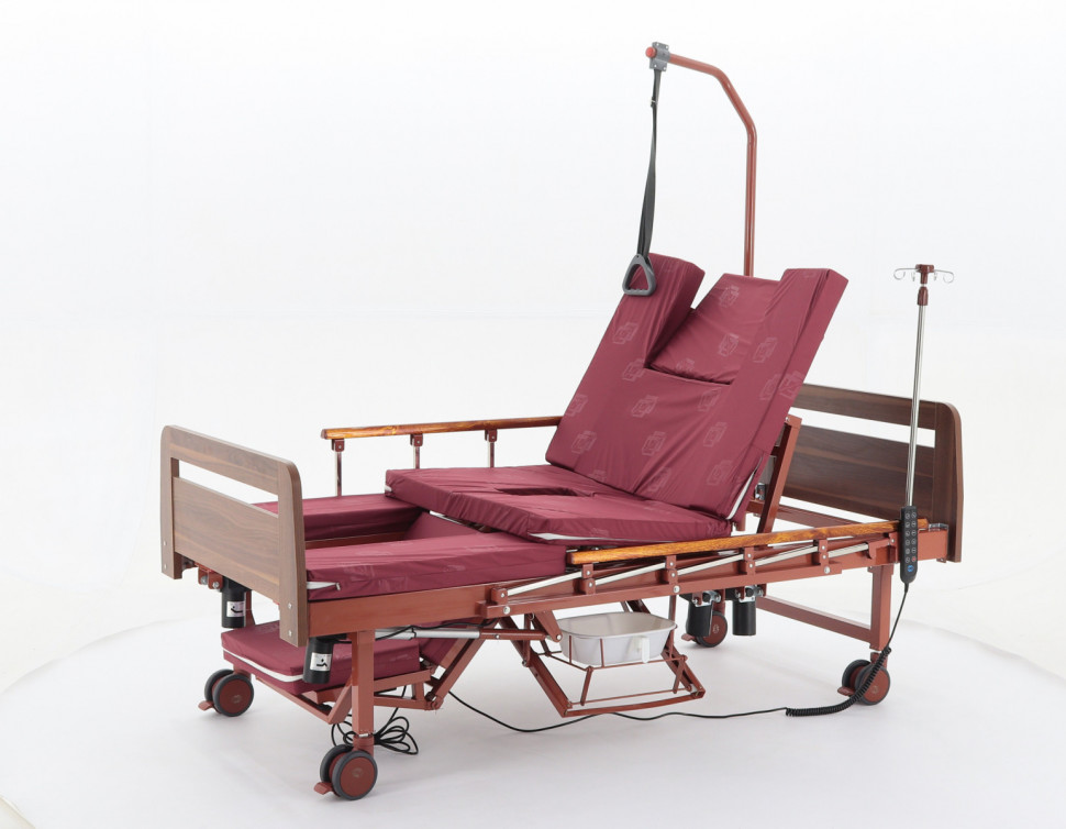 Кровать для лежачих больных с матрасом MED-MOS YG-3 (ЛДСП кор., 13 секций, столик, ванночка,ТУ эл.,БП,К,0)